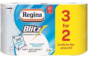12 Rolls of Regina Blitz Kitchen Roll Paper Towels Supplies Wholesale Job Lot by Regina
