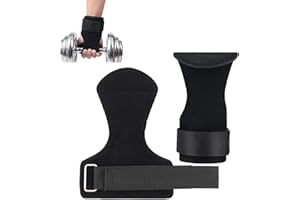 YOUNLEN Straps Palestra Donna & Uomo, Cinghie Sollevamento Pesi, Ganci da Polso Per Sollevamento Pesi, Lifting Straps, per Weightlifting, Powerlifting, Deadlift, Trazioni, Gym, Bodybuilding - Nero
