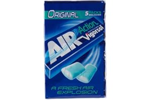 Vigorsol Air Action Original, Chewing Gum, Gusto Menta, Senza Zucchero, Senza Glutine, 6 Confezioni da 5 Stick di Gomme da Masticare, Formato Ideale per avere sempre la Scorta e la Freschezza che ti