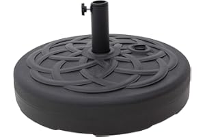 C-Hopetree 51kg Heavy Duty Water Fillable Base Stand for Outdoor Patio Garden Parasol Table Umbrella, Black