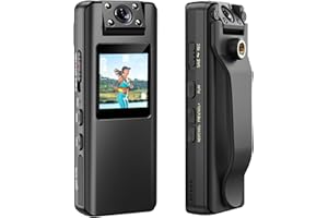 BOBLOV A22 64GB BodyCam, 2200mAh Akku für 10 Stunden Aufnahme, 180° drehbares Objektiv, 1080P BodyCam mit OLED Bildschirm zur Wiedergabe, Camcorder zum Wandern, Lieferung