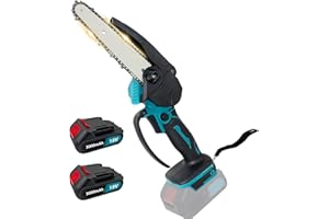 TEETOK Mini Chainsaw Cordless 6 Inch, Upgrade Small Handheld Electric Chain Saw with 2 3000mah Battery and Charger, Optimal for Cutting Wood
