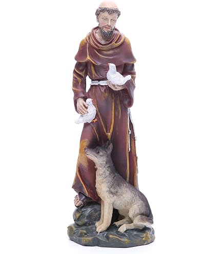 Holyart Statua San Francesco D'Assisi 16 Cm - PVC Infrangibile, Artigianale Italiano