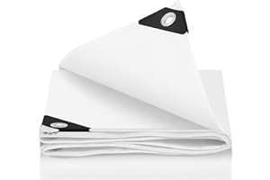 WOLTU Lona Impermeable Exterior 3x4 m de PE 140 g/m², Lona Protectora Resistente a Intemperie y a Rayos UV, para Jardín, Piscina y Remolque, Blanco