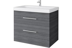 Planetmöbel Mueble de baño de 64 cm Conjunto de Muebles de baño para los huéspedes WC Antracita