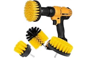 ERTHREE Drill Brush Attachment Set - Power Scrubber Brush Cleaning Kit - All Purpose Drill Brush for Bathroom Surfaces, Grout, Floor, Tub, Shower, Tile, Corners, Kitchen, Automotive, Grill