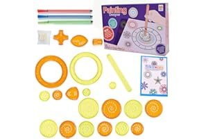 BCTHLBF Kids Spiral Drawing Tool, 26Pcs Spiral Art Kit, Spiral Drawing Set, Spiral Drawing Ruler, Spirograph Design Toy, Ruler Drawing, Spiral Drawing Tool, Children Birthday Party Gift