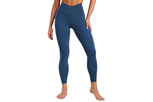 CRZ YOGA Damskie Butterluxe Cross Waist Workout Legginsy 25 Inches.V Cross High Waisted Gym Sportowe Legginsy jogi
