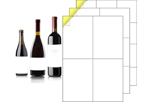 HAOBIN 132 pezzi Etichetta Vino Vuota 105 * 148 mm/105 * 99 mm/74 * 70 mm Opaco Etichetta Adesiva A4 Adesivi per Stampante Etichetta autoadesiva della bottiglia di vino,stampabile (bianco, 3 taglie)