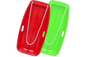 AKLIFFE Schlitten Bob Schlitten Kinder mit 2 Zugseil, 89 cm Bob Schlitten Erwachsene zum Rodeln mit Handgriffe für Unisex Kinder Erwachsene Wintersport