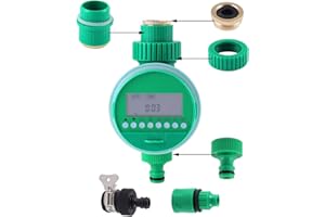 Minuterie d'eau de jardin numérique électronique LINZI, contrôleur d'irrigation d'arrosage d'irrigation automatique avec écran LCD et système réglable