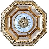 ITALIA CORNICI Wall Clock Wanduhr Klassische Wand Quarz Holzrahmen Dekorationen Wohnzimmer Schlafzimmer Haus, Original Weihnachtsgeschenk Geburtstag Made in Italien Durchmesser 30 cm Abmessungen 70x70