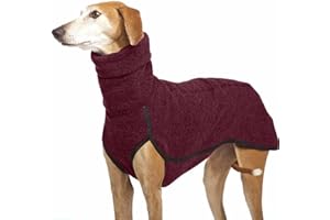 DTREEL Herbst Und Winter Warmer Windhund, Labrador, Schäferhund, Großer Hund, Kleidung, Rollkragenpullover, Pullover, Stretch-Fleece, Hundepullover, Weste, Haustierjacke, Mantel, Anzüge,Rot,XL