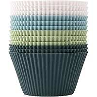 Silicone Baking Cups Cupcake Liners - 24 Pcs Reusable Silicone Molds Including Round, Rectanguar, Square, Flower Food Grade Silicone