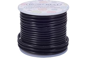 BENECREAT 17m 3mm Filo di Alluminio Filo Metallico per Fabbricazione Artigianale Filo di Perline in Alluminio Calibro 9 Nero