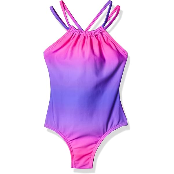 Yingfa Girls One Piece Swimsuit 955 Blue/Turquoise (Blue, M
