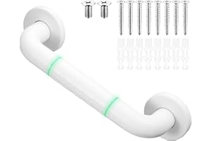 Zocipro Maniglione Bagno Anziani, Maniglia per Doccia Antiscivolo da 30cm, Maniglia in Nylon Bianco in Acciaio Inox con Anello Luminoso, per Bambini, Disabiliti, Anziani, Gravida