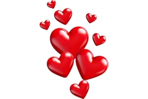 LAOGRAPHICS x10 Love Heart Vinyl Stickers, Cover up Marks, Weatherproof, Hardwearing & Vibrant, Multi-purpouse Ideal for Phone case, Cups, Wine Glass, Toilet, car, Wall & All Projects. (Smooth red)