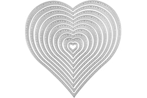 GOWXS 10pcs Love Heart Cutting Dies for Card Making，Cutting Dies Cut Stencils for DIY Scrapbooking Photo Album Decorative Embossing Paper Dies for Card Making Templated