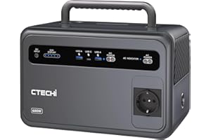 CTECHi Centrale Elettrica Portatile 600W, LiFePO4 Batteria Backup 384Wh, Generatore Solare per Viaggi, Campeggio, Emergenze, CPAP e Casa