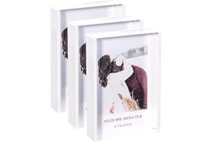 Grarry Instax Mini Frames 2x3 zoll Weiß Selbst Standing Schwimmende Polaroid-Fotorahmen für Heim & Bürodekoration Desktop Schiebe-mini-fotorahmen für Fujifilm & Polaroid-Film (Weiß, 3)