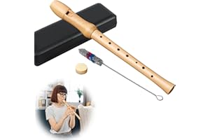 WANDGU Flauto a becco in legno soprano, flauto a becco in acero con diteggiatura tedesca e kit di pulizia per studenti e principianti (8 fori)