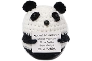 VELLIVAR Funny Gifts Positive Panda Gifts Cute Knitted Panda with Positive Words, Cheer Up Gifts for Women Men, Leaving Present Positive Gifts for Valentine's Day Birthday, for Girlfriend Boyfriend