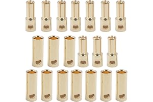 Boladge 10 Coppie Connettore a Proiettile Spina a Banana Femmina Maschio Bullet 5.5mm Placcato in Oro per Lipo Motore ESC