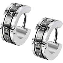 Orecchini Cerchio Vichinghi Con Rune Celtiche - Argento 925/Acciaio Inox Con Onice, Per Uomo E Donna - Foto 12