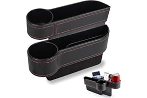 SSyang 2 pieces car storage box, car seat gap organiser, car storage box seat, centre console, 27 x 8 x 14.5 cm (black)