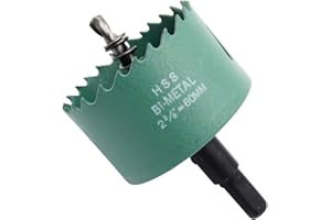 60mm Hole saw LAIWEI hole cutterhole cutter,2.36 Inch HSS Annular Hole Saw Cutter Drill Bit,holes in wood,gypsum board,aluminum profiles, PVC and other materials(2-3/8")