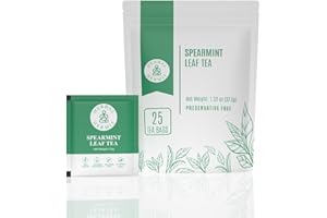 HERBAL HERMIT Spearmint Tea (25 Tea Bags) with Natural Spearmint Leaves| Caffeine Free Herbal Tea in Individually Wrapped Tea Bags (37.5g)