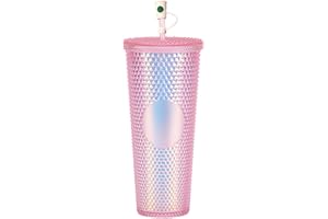 GZHAITUOSI 680ml Gobelet Plastique Réutilisable avec Paille et Couvercle,Plastic Tumbler Cups,Mug de Voyage Tasse Tasse en plastique à double paroi tasse à eau en paille Tasse pour Café et Boisson Froide