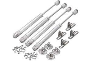 Vérin à Gaz, JESSTOLO 4PCS 100N Vérins Meuble Hydraulique Ressort Amortisseurs à Gaz Bras Pneumatique pour Levage de Porte Armoire Meuble Cuisine Amortisseur charniè