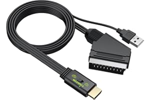 LiNKFOR Convertitore da SCART a HDMI Conversione 16:9/4:3, Adattatore scart-HDMI 1080P Cavo Hdmi Adapter Audio Video Composito CVBS Supporta PAL/NTSC per HDTV DVD VCR Player