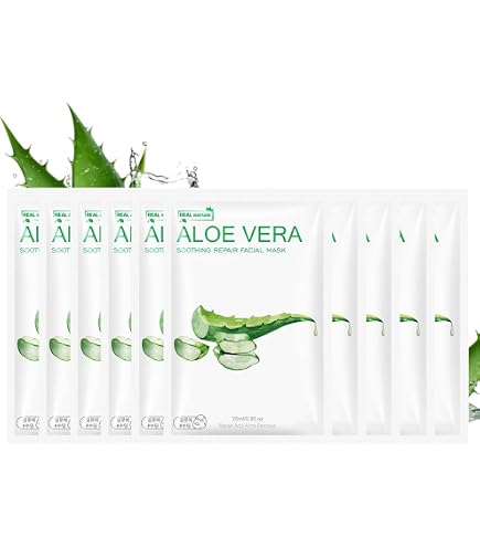 10 Stc Aloe Vera Gesichtsmaske - Korean Skincare Set -  Feuchtigkeitsspendende Gesichtsmasken fr Frauen & Mnner - Beruhigende  Sheet Mask mit Bio Aloe - Erfrischend und Tiefenreinigung : Amazon.de:  Kosmetik