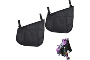 ANGLEPINGPING 2 Pcs Universal Baby Stroller Side Sling Mesh Cargo Net and Organizer, Non-Slip and Adjustable Straps, Extra Stroller Storage Space(Black)