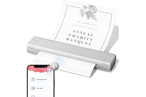 Omezizy Tragbarer Thermodrucker A4, M08F Mobiler Drucker für Unterwegs, Kabelloser Bluetooth Drucker für Handys und Laptops, Tattoos Thermodrucker, A4 Thermopapier unterstützt