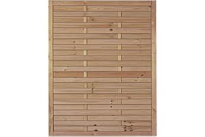 Preiswerter Lamellenzaun/Terrassen Windschutz in den Maßen 120 x 150 (Breite x Höhe) aus druckimprägniertem Kiefer/Fichte Holz "Hamburg II"