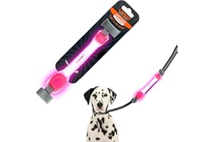 LaRoo Bande Lumineuse pour Chien, Etanche Clignotant à LED Lumineux avec Bandes Adhésives de Nylon, Facile à Attacher à La Laisse du Collier et au Harnais, pour Promener le Chie