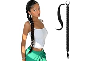 RPAEOY Coda di Cavallo Treccia Sintetica con Elastico Extension Capelli Lunghi Intrecciati Posticcio per Acconciature Eleganti