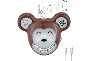 HONWELL LED Luce Denti Timer Spazzolino, Timer Ricaricabile, Timer per il lavaggio delle mani con 12 canzoni, Secchio per lavarsi le mani e i denti per bambini, scimmia