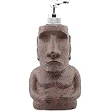 Rotary Hero Moai Dispenser per Sapone, in Poliestere, Colore: Marrone