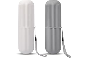 ‎UCEC UCEC Toothbrush case made of high quality food PP materials, environmentally friendly and durable., 1 grey + 1 white, simple