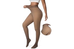 DIKER Medias Térmicas Mujer Invierno, medias termicas con Forro Polar, pantys termicos mujer de Alta Elasticidad y Cintura Alta, Largo Extra