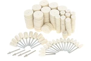 TOOLOFLIFE Set di 129 pezzi di lucidatura in feltro per lucidatura, testine di lucidatura, utensili rotanti, accessori per legno, lucidatura e pulizia – per utensili multifunzione Dremel