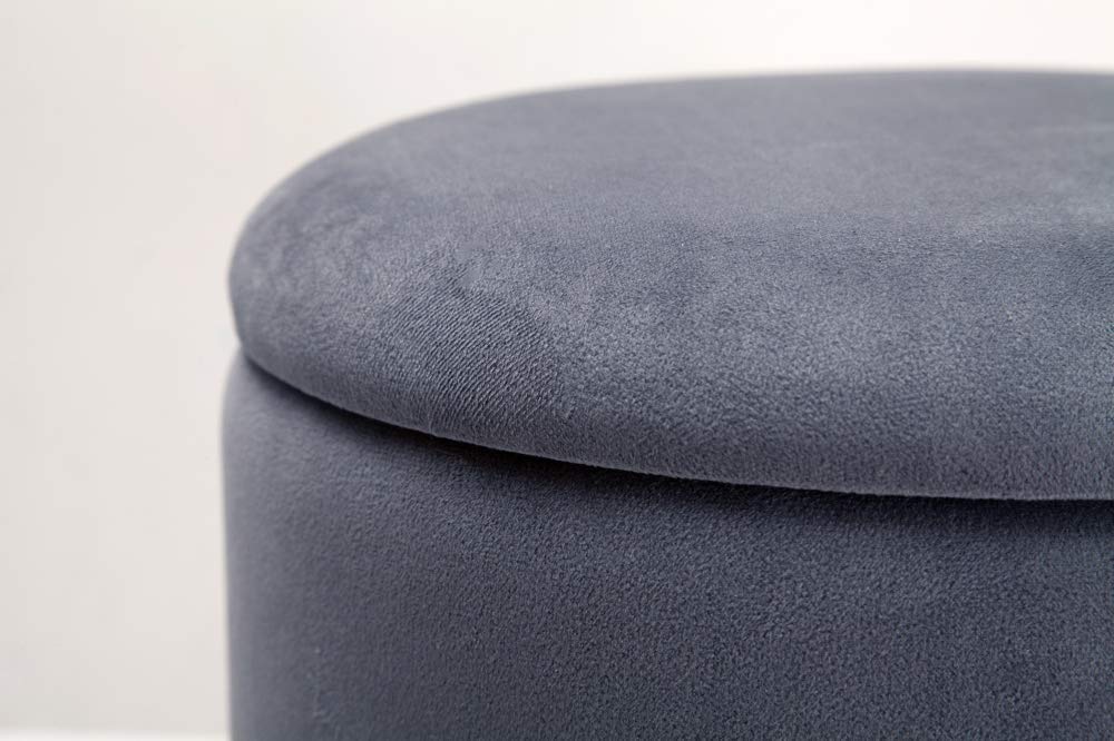 Dipamkar Set von 2 Vintage Samt Stauraum Hocker, Lagerhocker, Fußhocker