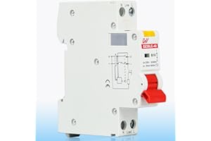 Warmfay FI/LS-Schalter Kompakt RCBO 30mA B16 230V, Fehlerstromschutzschalter 1P+N 6kA, RCD-Geschützter Leistungsschalter 35mm DIN Schienen Montage, Kurve B