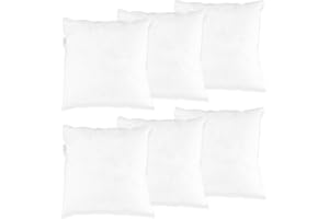FUSIONHOME - Relleno de Cojín de Fibra Hueca Siliconada Pack 6 Unidades 45x45 cm - Relleno de Gran Volumen y Alta Recuperación - Cojín Decorativo para Casa, Cama, Sofá - Antiácaros e Hipoalergénico