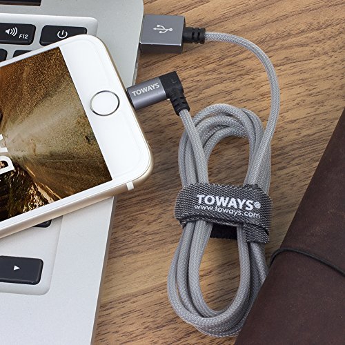 Lightning Cable Toways iPhone Charger [Apple MFi Certified] Nylon Braided USB cable for iPhone X 8 Plus 8 7 Plus 7 6S Plus 6 SE 5S 5C 5, iPad 2 3 4 Mini, iPad Pro Air, iPod, Mavic - 3.9ft/1.2m Grey